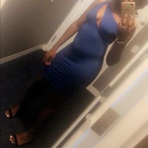 Royal blue one shoulder dress